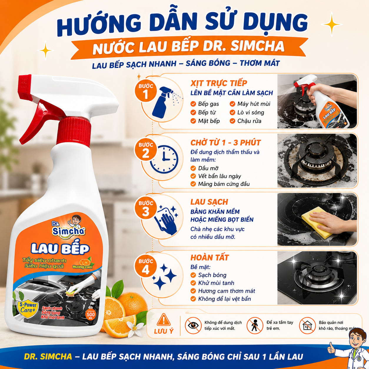 Dung Dịch Vệ Sinh Bếp - Tẩy Sạch Dầu Mỡ, Bám Dính Cứng Đầu 3 d918cf8d c3e6 41e8 9e0a d924381ea7bb